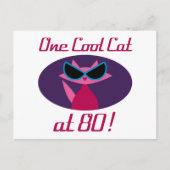 Cool Cat 80th Birthday Briefkaart (Voorkant)
