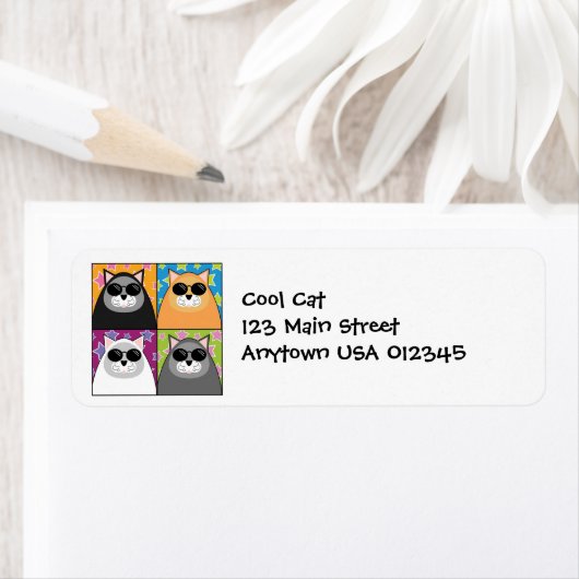 Cool Cat Adreslabel Etiket (Insitu)