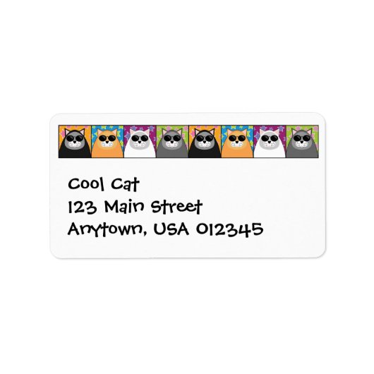 Cool Cat Adreslabel Etiket (Voorkant)