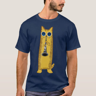 Cool Cat-afspeelapparaat voor het Clarinet Design T-shirt