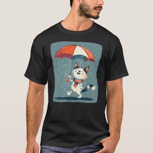 Cool Cat and Umbrella for a Unique Statement T-shirt (Voorkant)
