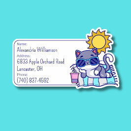 Cool Cat Bagage ID Sticker