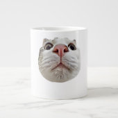 Cool Cat Ball Face Cute Funny Meme Grote Koffiekop (Voorkant)