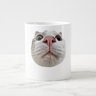 Cool Cat Ball Face Cute Funny Meme Grote Koffiekop