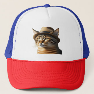 Cool Cat beroemd gemaakt door Fedora Trucker Hat Pet