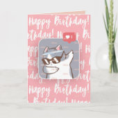 Cool Cat Birthday Dap Kaart (Voorkant)