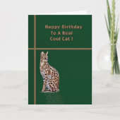 Cool Cat Birthday Kaart met Ocelot (Voorkant)