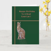 Cool Cat Birthday Kaart met Ocelot (Gele Bloem)