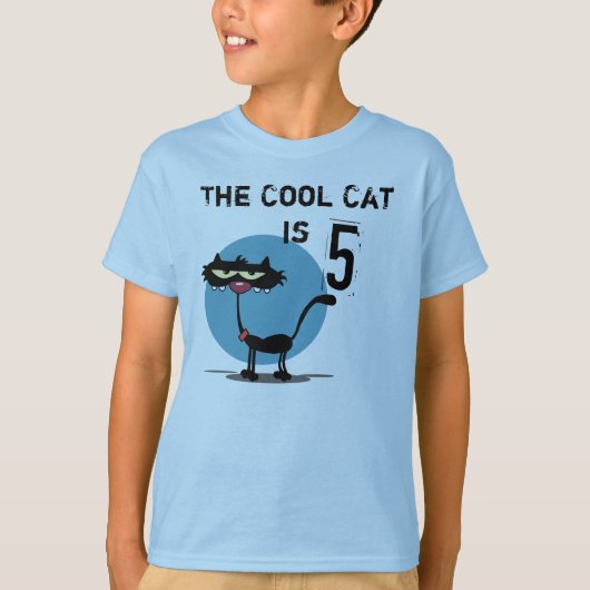 Cool Cat  Birthday T-shirt (Voorkant)