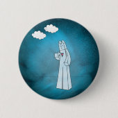 Cool Cat Blauw hart Ronde Button 5,7 Cm (Voorkant)