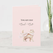 Cool Cat Blush Roze Sjaal Verjaardag Kaart (Voorkant)