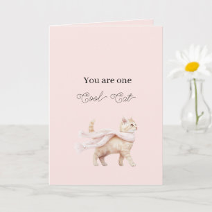 Cool Cat Blush Roze Sjaal Verjaardag Kaart