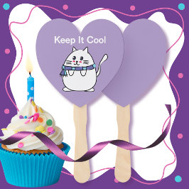 Cool Cat Cartoon Grappig Schattige Feest Handwaaier