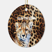 Cool Cat Cheetah Luipaard Print Keramisch Ornament (Links)