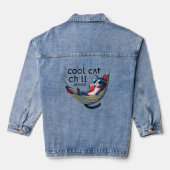 Cool cat chill mode Denim jas Jacket (Achterkant)