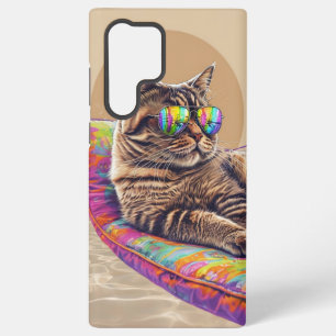 Cool Cat Chilling op een zwembad Float Art Samsung Galaxy Hoesje