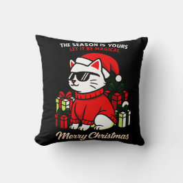 Cool Cat Christmas Throw Pillow Festive home decor Kussen
