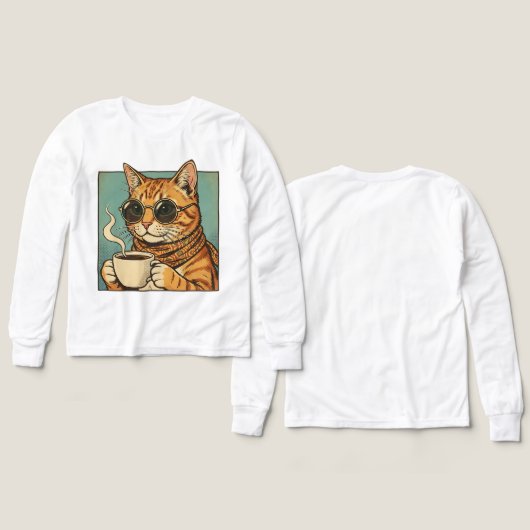 Cool Cat Coffee Retro Style Design for Cat Lovers (Voorkant /achterkant)