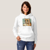 Cool Cat Coffee Retro Style Design for Cat Lovers Hoodie (Voorkant volledig)