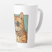 Cool Cat Coffee Retro Style Design for Cat Lovers Latte Mok (Rechterhoek)
