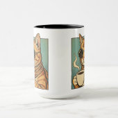Cool Cat Coffee Retro Style Design for Cat Lovers Mok (Midden)