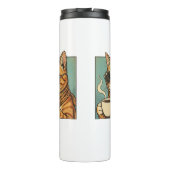 Cool Cat Coffee Retro Style Design for Cat Lovers Thermosbeker (Achterkant)