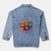 Cool Cat Crew Assorted Katten Dragen Zonnebril Denim Jacket (Achterkant)
