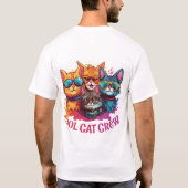 Cool Cat Crew Assorted Katten Dragen Zonnebril T-shirt (Achterkant)