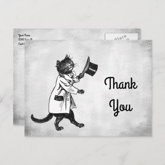 Cool Cat Custom Dank u Briefkaart (Voorkant / Achterkant)