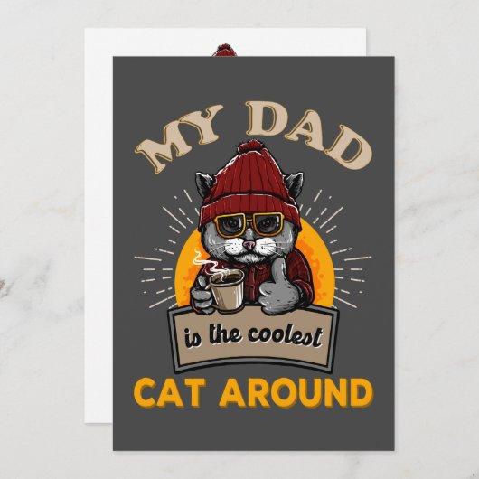 Cool cat dad custom Vaderdag Kaart (Voorkant / Achterkant)