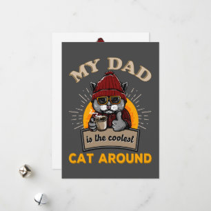 Cool cat dad custom Vaderdag Kaart