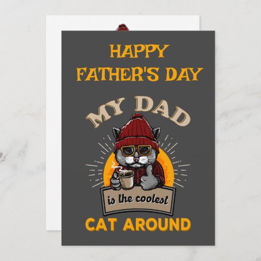 Cool cat dad custom Vaderdag Kaart (Voorkant / Achterkant)