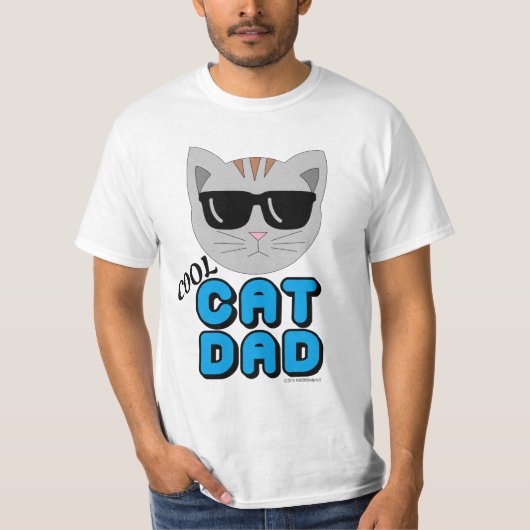 COOL CAT DAD Mannen Cat Lover T-shirt (Voorkant)