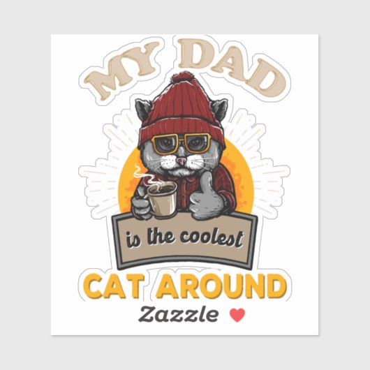 Cool cat dad sticker (Vel)