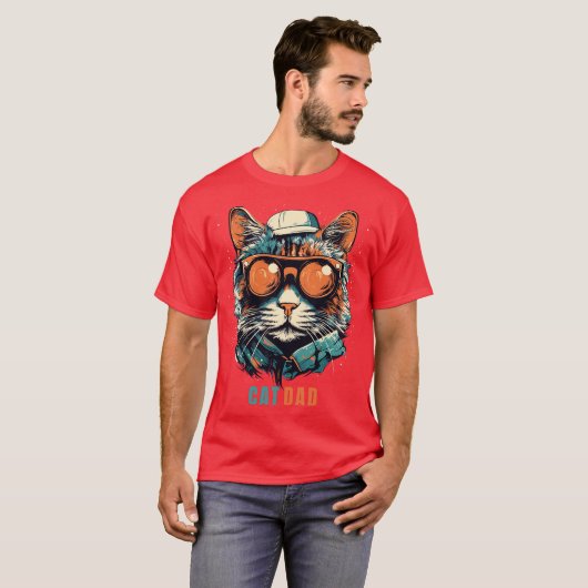 Cool Cat Dad T-shirt (Voorkant volledig)