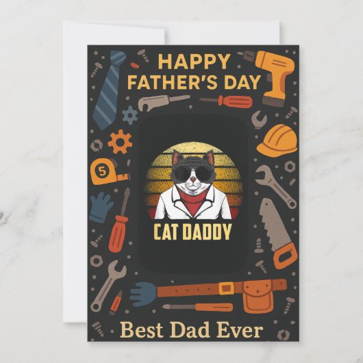 Cool Cat Daddy  Vaderdag Flat Kaart Gift (Voorkant)