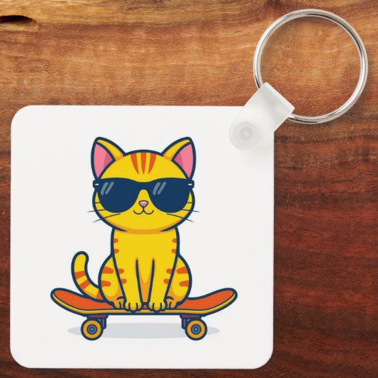 Cool Cat Design Sleutelhanger (Achterkant)