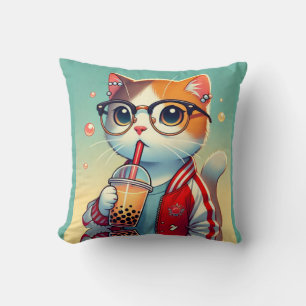 Cool Cat drink boba Kussen