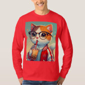 Cool Cat drink boba T-shirt (Voorkant)