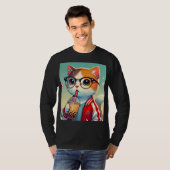 Cool Cat drink boba T-shirt (Voorkant volledig)