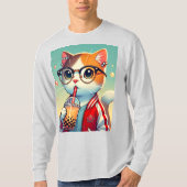 Cool Cat drink boba T-shirt (Voorkant)