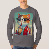Cool Cat drink boba T-shirt (Voorkant)