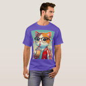 Cool Cat drink boba T-shirt (Voorkant volledig)