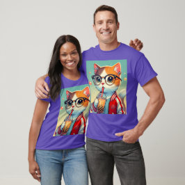 Cool Cat drink boba T-shirt