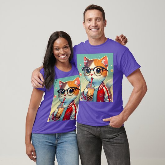 Cool Cat drink boba T-shirt (Unisex)