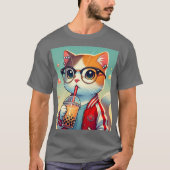 Cool Cat drink boba T-shirt (Voorkant)