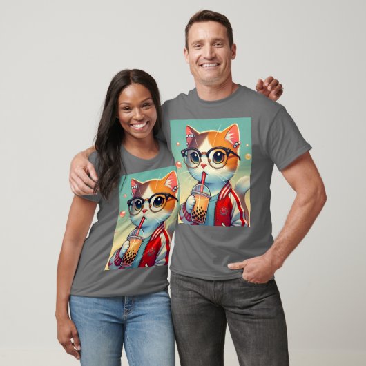 Cool Cat drink boba T-shirt (Unisex)