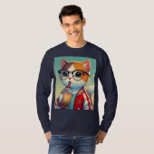 Cool Cat drink boba T-shirt (Voorkant volledig)
