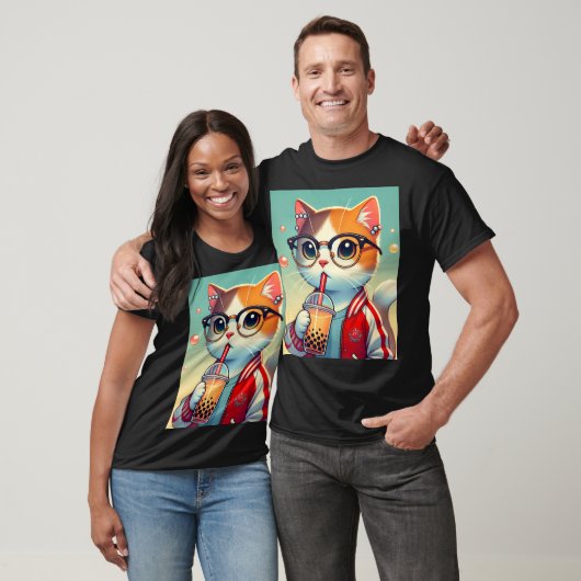 Cool Cat drink boba T-shirt (Unisex)