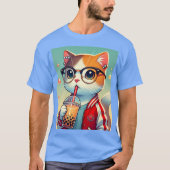Cool Cat drink boba T-shirt (Voorkant)